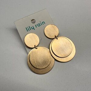 Lily Rain Gold Double Coin Earrings